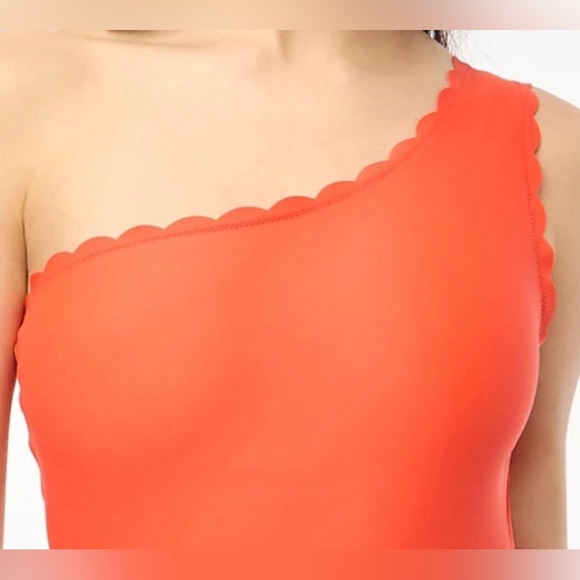 NWT J Crew Bathing Suit One Shoulder Scalloped One Piece Bathing Suit  XL - Picture 4 of 7